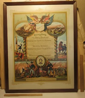 $410.03 • Buy 1914 Framed CIVIL WAR Honorably Discharge CERTIFICATE Presented To His CHILDREN 