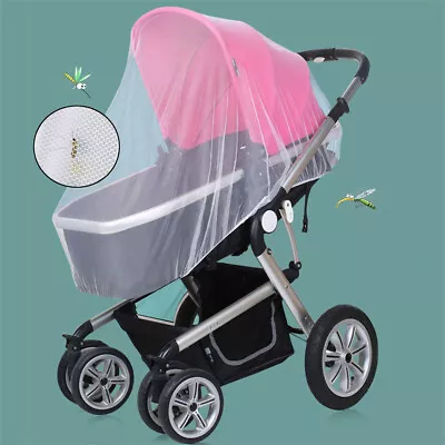 White Elastic Mosquito Net Baby Infant Strollers Insect Shield Travel Cot Mesh • £2.95