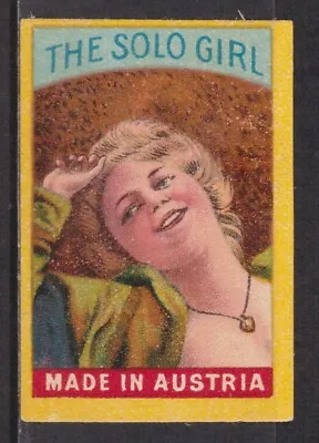 Old Glazed Matchbox Label Austria The Solo Girl • $3.99