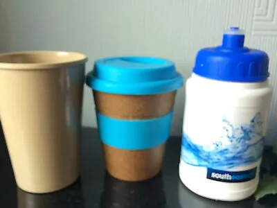 £5.30 • Buy 3x Mixed Brown Travel Cup Hot Tea Coffee Mug W/Water Bottle& Metal Juice Tumbler