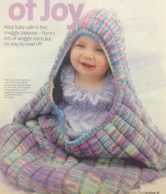 Colourful Baby Papoose DK KNITTING PATTERN - 60x70cm • £1.60