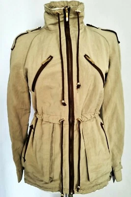 ZARA BASIC Womens Safari Parka Jacket Size XS STONE Pocket Utility Casual £70 • $36.98