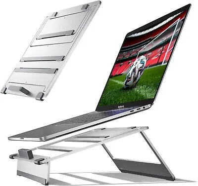 Newaner Laptop Stand Foldable Portable Aluminum Height Adjustable 10-17inch • £10.99