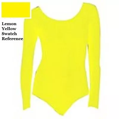 Mondor 497 Lemon  Lemona  Yellow Child Size Medium (7-10) Long Sleeve Leotard • $16.99