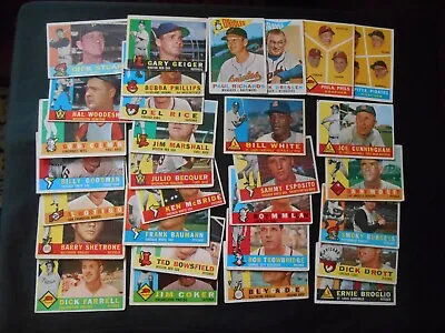 $7.54 • Buy 1960 Vintage Topps Baseball Lot 30 Partial Set Pirates Indians Whitesox Dodgers