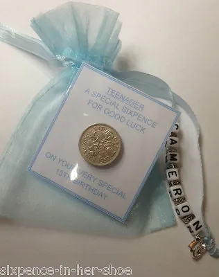 £4.50 • Buy Personalised Teenager 13th Birthday Lucky Sixpence Gift - Boy Or Girl