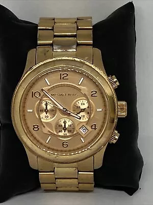 Michael Kors MK8096 Men's Rose Gold Stainless Steel Analog Quartz Watch GE415 • $59.99