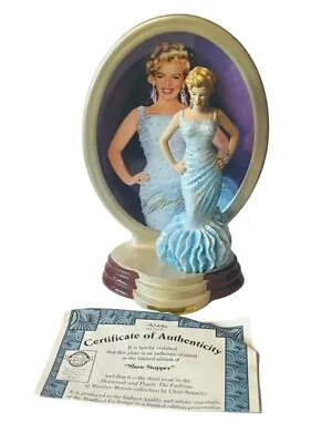 Marilyn Monroe Figurine Plate Bradford Exchange Diamonds Pearls Show Stopper COA • $127.96
