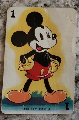 Mickey Mouse Vintage Disney Card 1938 CASTELL SHUFFLED SYMPHONIES Blue Back • $89.99