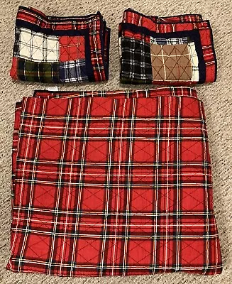 Martha Stewart Collection Set Of Full / Queen Comforter Quilt And 2 Shams Red • $25