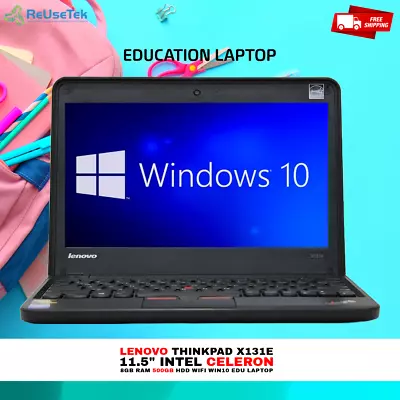 Lenovo ThinkPad X131e 11.5  Intel Celeron 8GB RAM 500GB HDD Win10 Pro EDU Laptop • $59.89