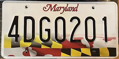 Maryland License Plate 4DG0201 Maryland Flag • $9