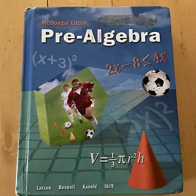 McDougal Littell Middle School Math Ser.: Pre-Algebra By McDougal-Littell... • $18