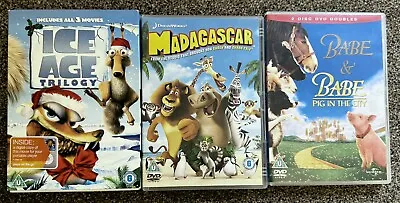 Ice Age Trilogy Set Madagascar Babe & Babe 2 Pig In The City DVD Bundle • £3