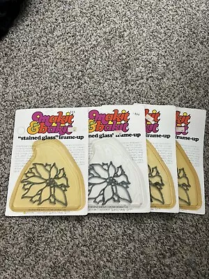 VTG MAKIT & BAKIT Stained Glass Lot Of 4 Poinsettia Christmas Forms Only (F) • $20