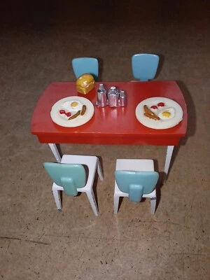£13.21 • Buy Vintage Dolls House 1/16th **TRIANG **KITCHEN TABLE + 4 CHAIRS + Accessories **