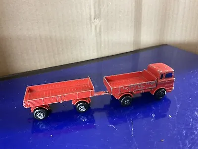 Matchbox Diecast Superfast Mercedes Truck And Trailer Red • £0.99