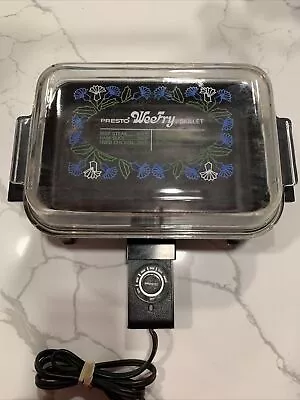 Presto Wee Fry Electric Skillet Clear Glass Lid Cord VTG Cook Dinner Breakfast • $24.99