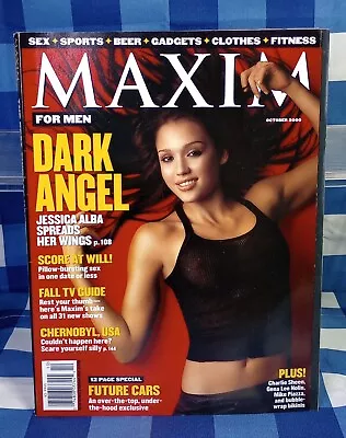 Maxim Magazine October 2000 Jessica Alba Charlie Sheen Gena Lee Nolin Vintage  • $18