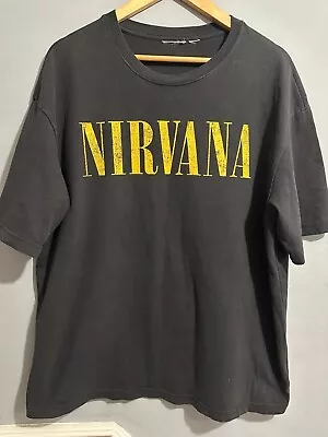 Nirvana  I'm So Happy  Black T-Shirt By H&M Size L • £12.99