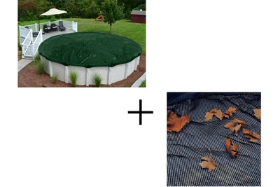 $109.94 • Buy Buffalo Blizzard Round GREEN Supreme Plus Solid Winter Pool Cover & Leaf Net 
