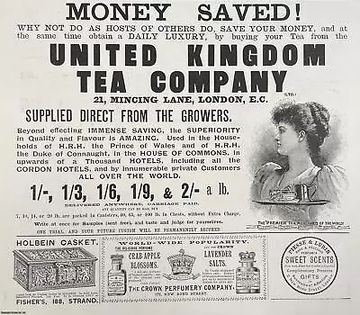 United Kingdom Tea Company Mincing Lane London. An Original Print From The Ill • £15.49