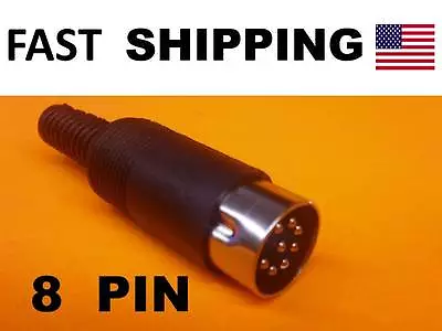 PREMIUM Quality ---- 8 Pin DIN Plug Connector With Black Plastic Handle Male NEW • $8.99