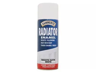 Hammerite Radiator Enamel Aerosol Satin White 400ml • £12.79