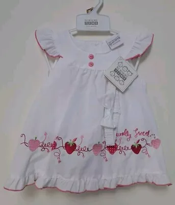 Baby Girl Nursery Time 3 Piece Dress Set  - Strawberries BNWT • £6.50