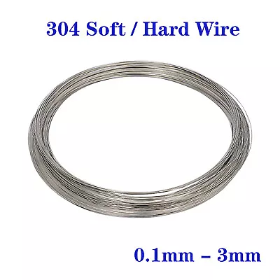 £138.35 • Buy 304 Stainless Steel Spring Wire Soft/Hard Steel Wire 0.1mm-3mm Rustproof DIY