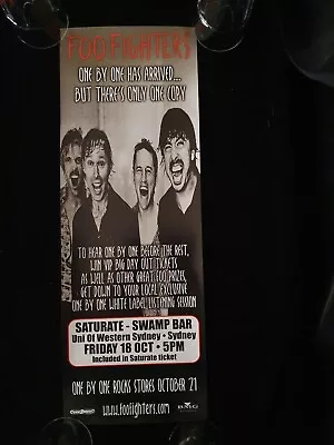 Foo Fighters - One By One Poster Saturate Swamp Bar - Uni Of Western Sydney 2002 • $15
