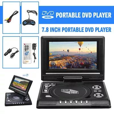 7.8  Inch Portable DVD Player Swivel Screen Multi Region In Car USB Charger New • $52.99