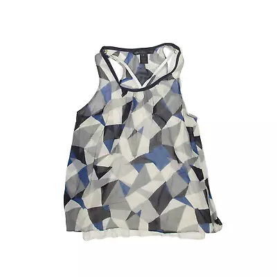 MARC BY MARC JACOBS Top Blue Crazy Pattern Sleeveless Womens S • £15.99