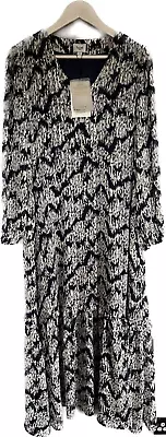 Saint Tropez PearlSZ Maxi Dress In Night Sky Geometric Long Balloon Sleeves • $62.16