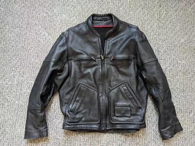 Vintage MILWAUKEE Motorcycle Jacket M Black Leather CAFE RACER Vented Racing 44 • $168.95