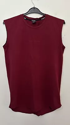 Vanquish Fitness Mens Sleeveless Training Top Cotton Blend Stretch Red Medium • £11