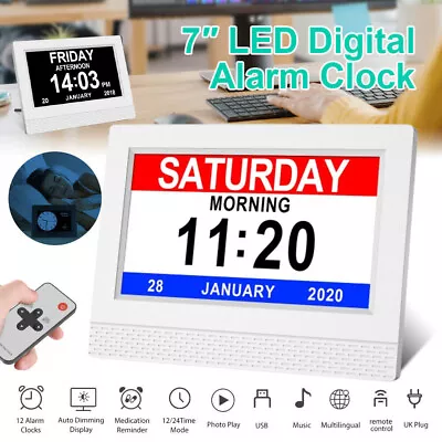 Digital Clock Calendar Date Alarm Clock Time Caring For The Elderly With Amnesia • £30.99