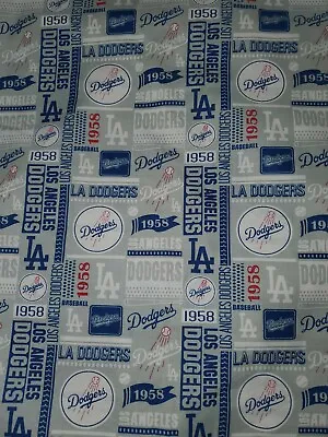 Los Angeles Dodgers Retro Grey Fabric Cotton 1/4 Yard (9x44) • $8