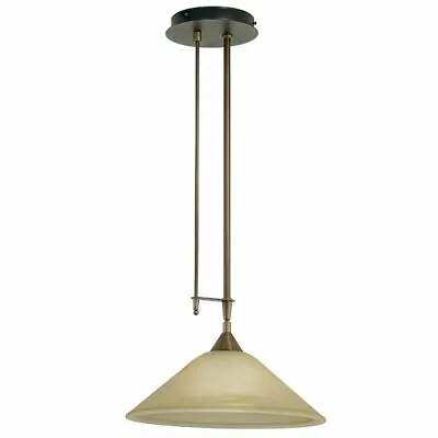 NEW Eglo Madai 1-Light Hanging Bronze Pendant With Champagne Colored Glass Shade • $17.35