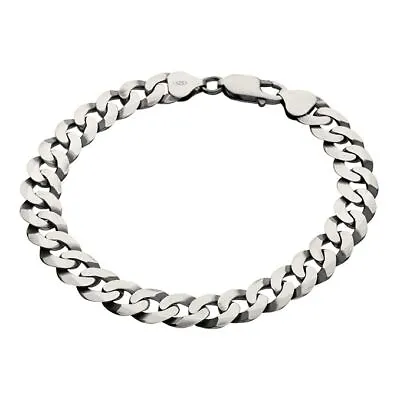 21cm Mens Flat Oxidised Curb Sterling Silver • $114.79