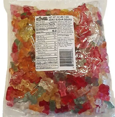 $30.49 • Buy Sugar Free Gummy Bears Efrutti Zero Sugar 2.2 Lbs Bulk Diabetic Snack Candy 1 KG