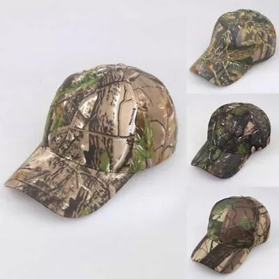 Men Women Camouflage Adjustable Cap Camo Baseball Hunting Fishing Army Sun Hat • £4.99