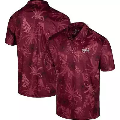 Men's Colosseum Maroon Mississippi State Bulldogs Palms Team Polo • $44.99
