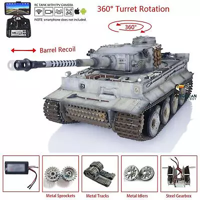 Heng Long 1/16 German Tiger I RC Tank 7.0 FPV 3818 Manual Spray Tanks Upgrade • $1371.58