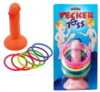 Penis Willy Ring Toss Pecker Hoopla Stag Hen Night Bride Hula Hoop Party Game • £5.99