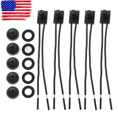 5Pcs 12V Waterproof Push-Button On-Off Switch With 4  Leads For MOTORCYCLE/CAR • $8.98