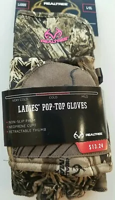 Realtree Max 1 XT Ladies Pop-Top Gloves Mittens - L / XL - NEW • $9.99