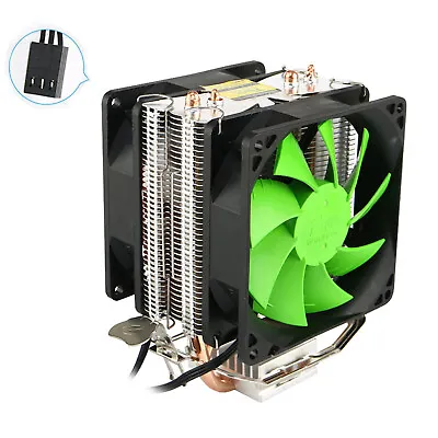 Mute Radiator CPU Cooler Dual Fan For Intel LGA775/1156 AMD AM2+/AM3/AM4  Ryzen • £11.49