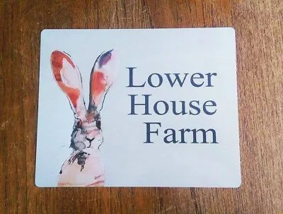 House Name Hare  Metal Personalised Art Wall Sign • £4.99