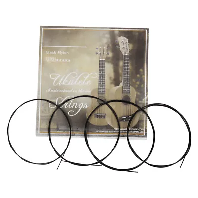 Black Ukulele Ukelele Uke Strings Nylon Material 4pcs/set Q2O9 • $13.95